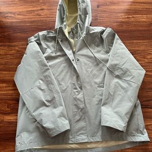 Light Gray Hooded Rain Jacket - Unbranded
